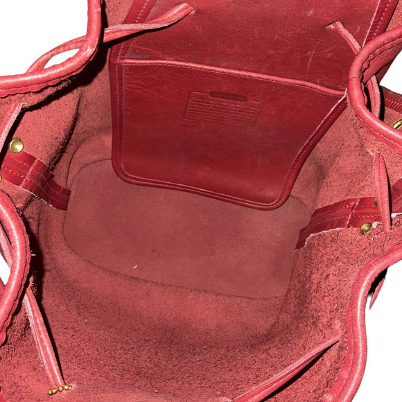 Vintage Coach Lulas Legacy Red Drawstring Crossbody Bucket Bag 9952 - Picture 10 of 16